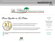 Tablet Screenshot of pizzeria-lapalma.ch